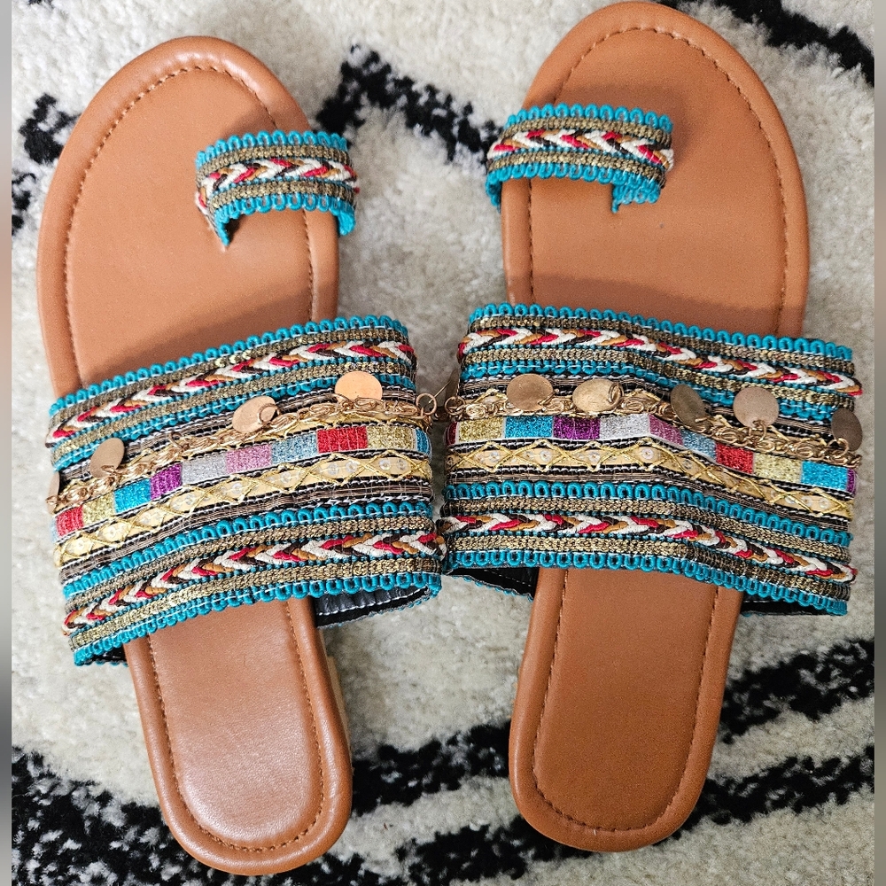 Colorful Embellished Sandals